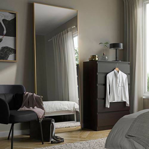 IKEA - HOVET, boy aynası, altın rengi, 78x196 cm