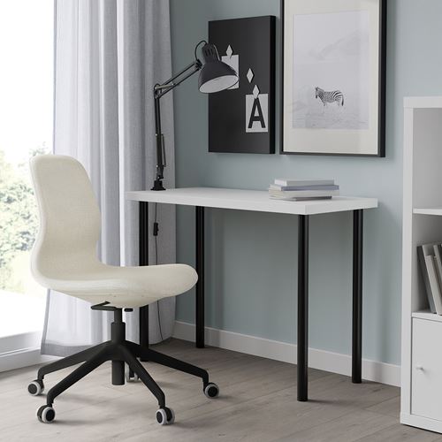 IKEA - LINNMON/ADILS, çalışma masası, beyaz-siyah, 100x45 cm