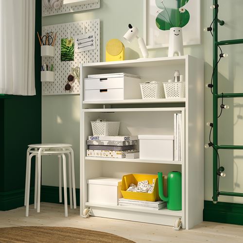 IKEA - BILLY, çalışma masalı kitaplık, beyaz, 80x33/112x106 cm