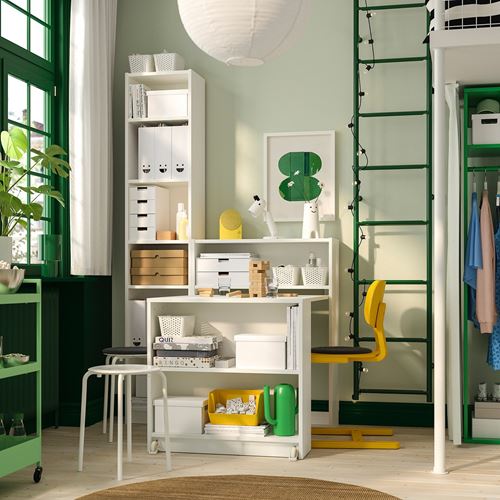 IKEA - BILLY, katlanabilir masalı kitaplık, beyaz, 120x202 cm