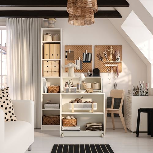 IKEA - BILLY, katlanabilir masalı kitaplık, beyaz, 120x202 cm