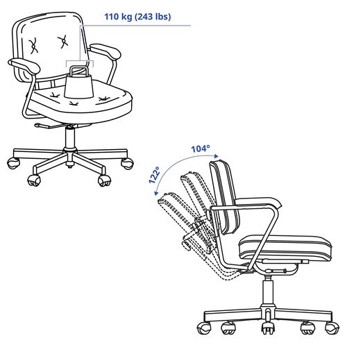 IKEA - ALEFJALL, çalışma sandalyesi, smidig siyah