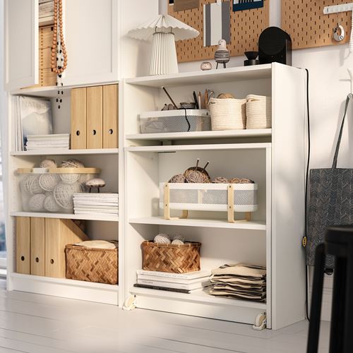 IKEA - BILLY, bookcase with foldable table, white, 160x202 cm