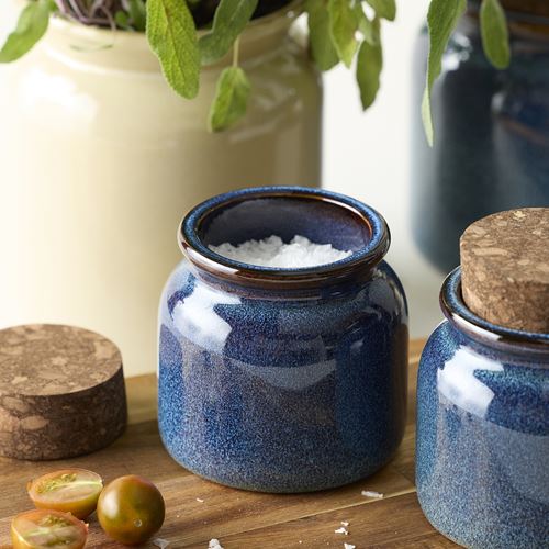 IKEA - BRUGDHAJ, stoneware jar, blue, 0,3 l