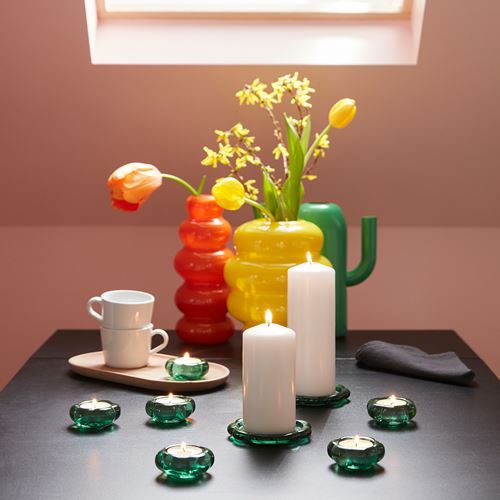 IKEA - BLADFAGEL, tealight mumluk, yeşil, 3 cm