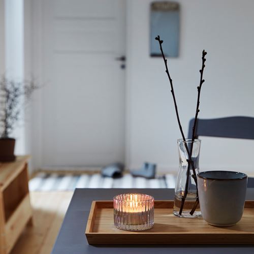 IKEA - RAFFELBJÖRK, tealight mumluk, sedef rengi, 5 cm