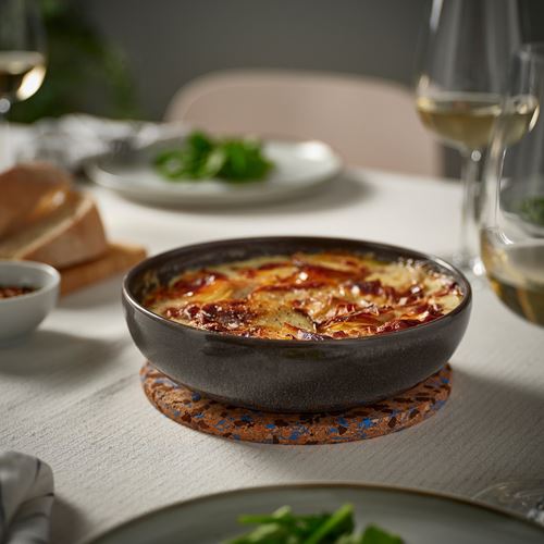 IKEA - GLADELIG, fırın-servis kabı, koyu gri, 20 cm