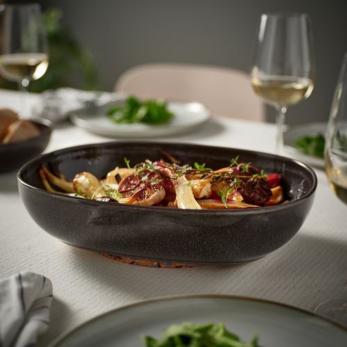 IKEA - GLADELIG, fırın-servis kabı, koyu gri