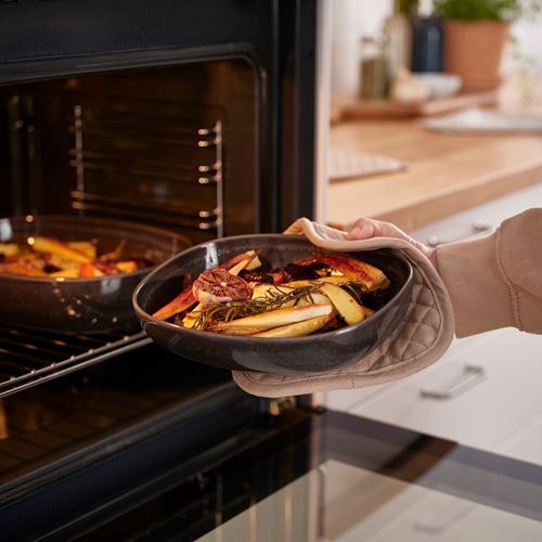 IKEA - GLADELIG, fırın-servis kabı, koyu gri