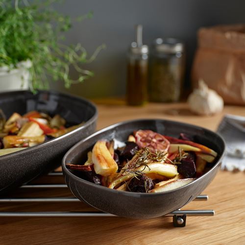 IKEA - GLADELIG, fırın-servis kabı, koyu gri