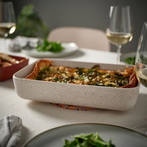 IKEA - LYCKAD, oven/serving dish, light beige/red-brown