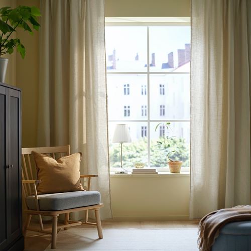 IKEA - DYTAG, fon perde/2 kanat, bej, 145x300 cm