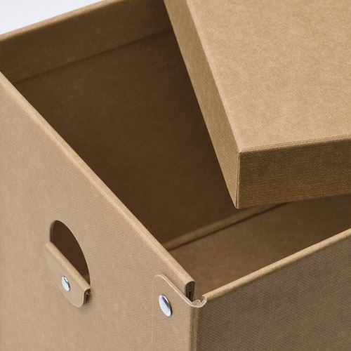 IKEA - GARDESGARD, kapaklı kutu, natürel, 18x25x16 cm