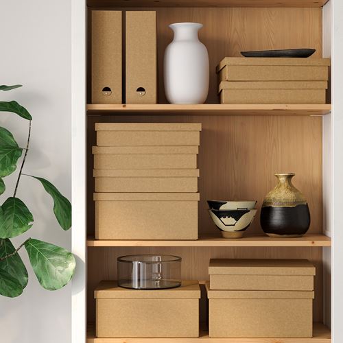 IKEA - GARDESGARD, kapaklı kutu, natürel, 25x35x8 cm