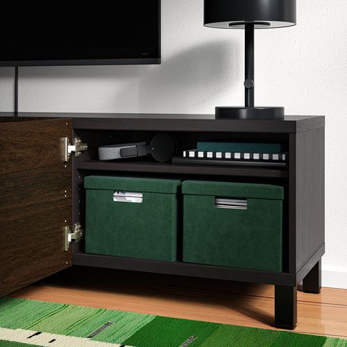 IKEA - GJATTA, kapaklı kutu, kadife koyu yeşil, 25x35x20 cm