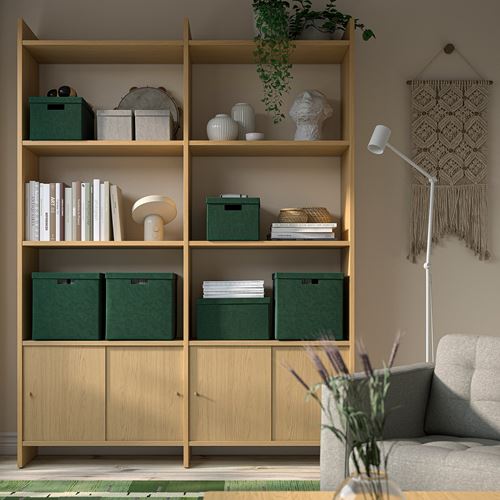 IKEA - GJATTA, kapaklı kutu, kadife koyu yeşil, 25x35x20 cm