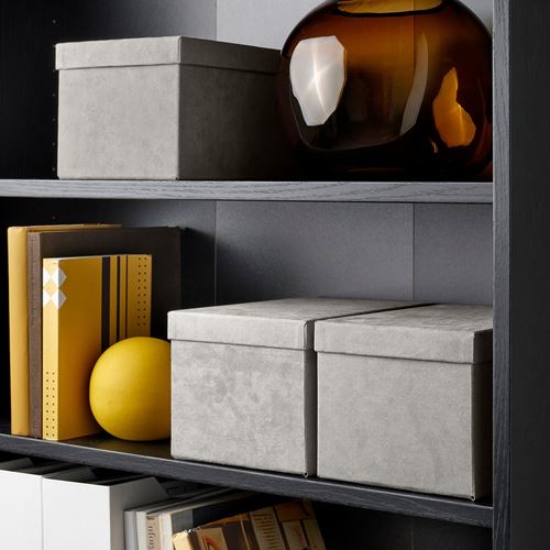 IKEA - GJATTA, box with lid, light grey, 18x25x15 cm