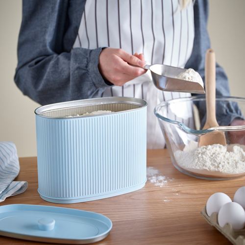 IKEA - BETTHAJ, gıda saklama kutusu, soluk mavi, 3,1 lt