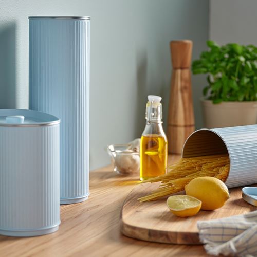 IKEA - BETTHAJ, gıda saklama kutusu, soluk mavi, 2,6 lt