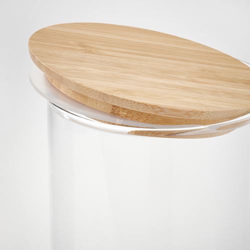 IKEA - EKLATANT, glass jar with lid, glass/bamboo, 1,8 l