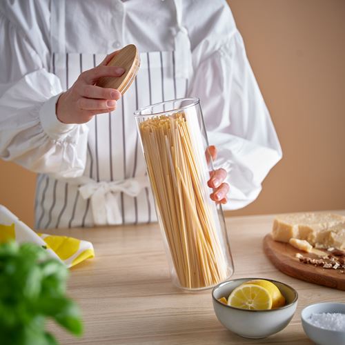 IKEA - EKLATANT, glass jar with lid, glass/bamboo, 1,8 l