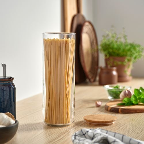 IKEA - EKLATANT, glass jar with lid, glass/bamboo, 1,8 l