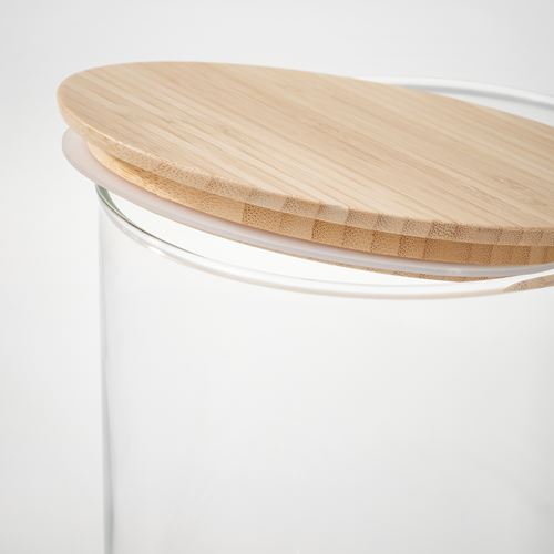 IKEA - EKLATANT, glass jar with lid, glass/bamboo, 2,3 l