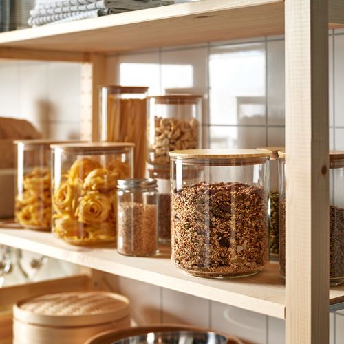 IKEA - EKLATANT, glass jar with lid, glass/bamboo, 2,3 l