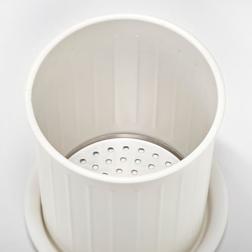 IKEA - VALVARDAD, cutlery stand, white-galvanised, 13 cm