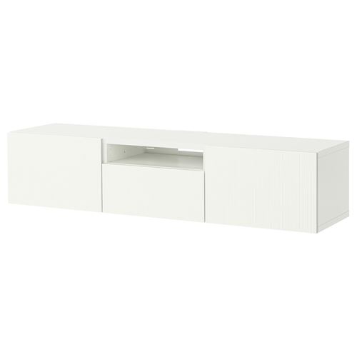 IKEA - BESTA, tv bench, white, 180x42x39 cm