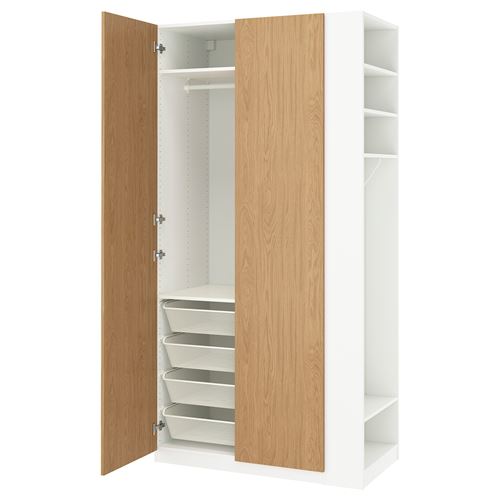 IKEA - PAX/STORKLINTA, PAX wardrobe, white-oak look, 120x60x236 cm