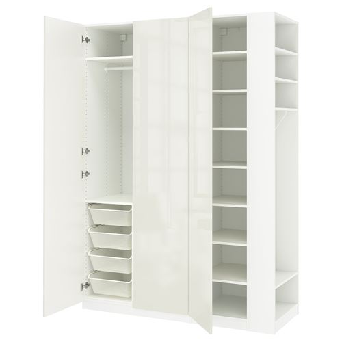 IKEA - PAX/FARDAL, PAX wardrobe, white-high-gloss, 170x60x236 cm