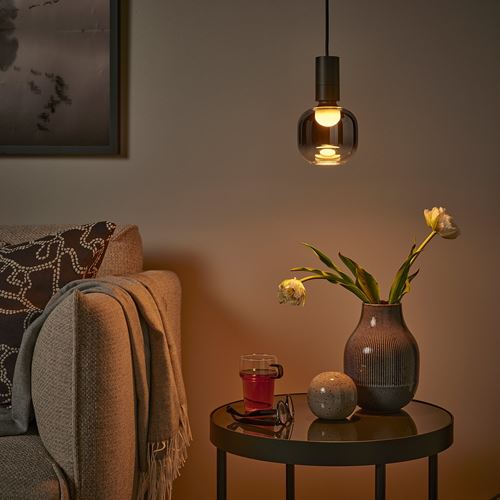 IKEA - MOLNART, LED bulb E27, grey, 150 lm