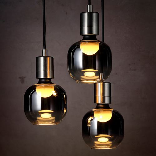 IKEA - MOLNART, LED bulb E27, grey, 150 lm