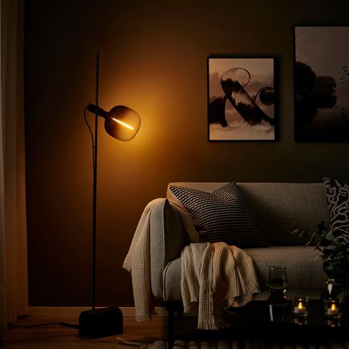 IKEA - MOLNART, LED bulb E27, black, 200 lm