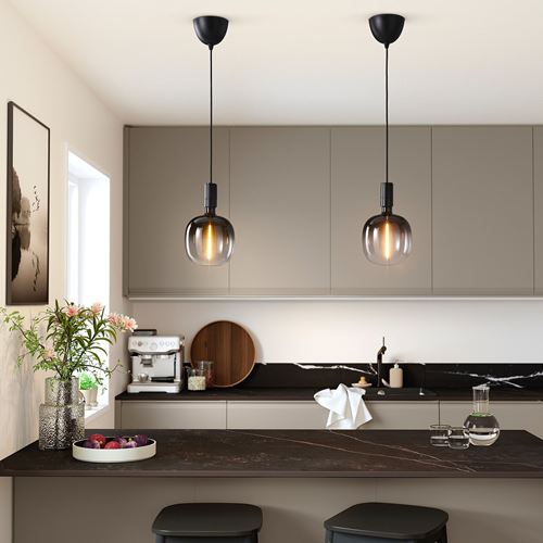 IKEA - MOLNART, LED bulb E27, black, 200 lm