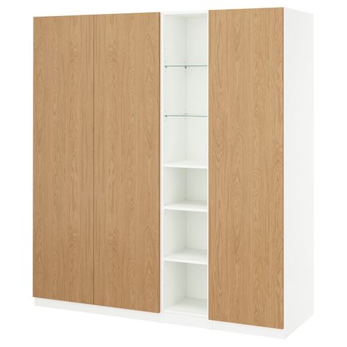 IKEA - PAX/STORKLINTA, PAX wardrobe, white-oak look, 185x60x201 cm