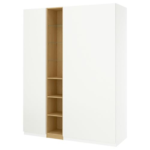IKEA - PAX/FORSAND, PAX gardırop, beyaz-meşe görünümlü, 185x60x236 cm