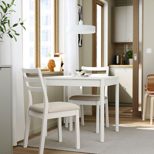 IKEA - TONSTAD, kitchen table set, off-white/Fridtuna light beige, 2 chairs