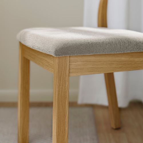 IKEA - TONSTAD, mutfak masası takımı, meşe kaplama-meşe görünümlü/Fridtuna açık bej, 2 sandalyeli