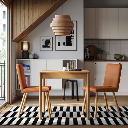 IKEA - TONSTAD, mutfak masası takımı, meşe kaplama-Bomstad altın kahverengi/meşe görünümlü, 2 sandalyeli