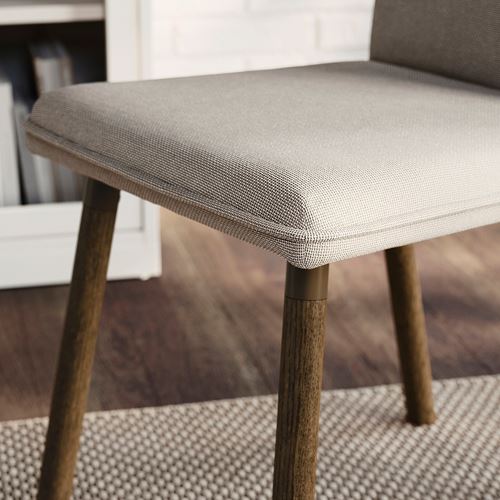 IKEA - TONSTAD, döşemeli ahşap sandalye, Fridtuna açık bej-kahverengi meşe görünümlü