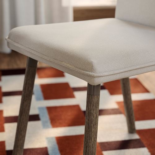 IKEA - TONSTAD, yemek masası takımı, kahverengi/meşe kaplama-Fridtuna açık bej, 4 sandalyeli
