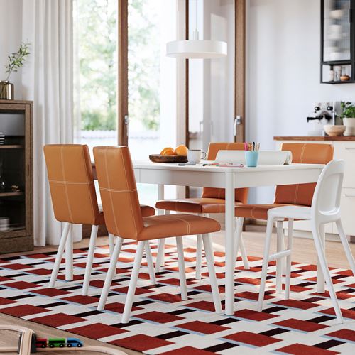 IKEA - TONSTAD, yemek masası takımı, kırık beyaz-Bomstad altın kahverengi, 4 sandalyeli