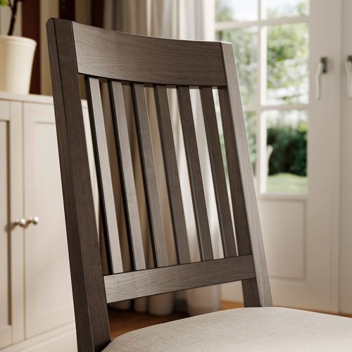 IKEA - NASINGE, dining set, dark brown-Kilinda açık beige, 4 chairs