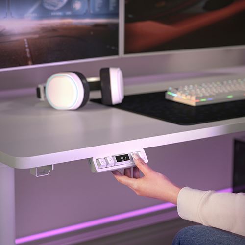 IKEA - MALOMRADE, oyuncu masası, beyaz-yeşil, 180x80 cm