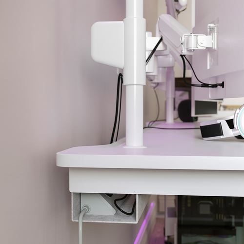 IKEA - MALOMRADE, oyuncu masası, beyaz-yeşil, 180x80 cm