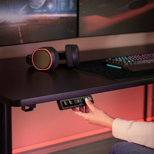 IKEA - MALOMRADE, gaming desk, black/green, 180x80 cm