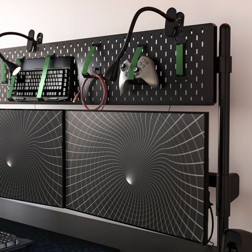IKEA - MALOMRADE, gaming desk, black/green, 180x80 cm