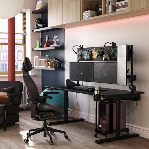 IKEA - MALOMRADE, gaming desk, black/green, 180x80 cm